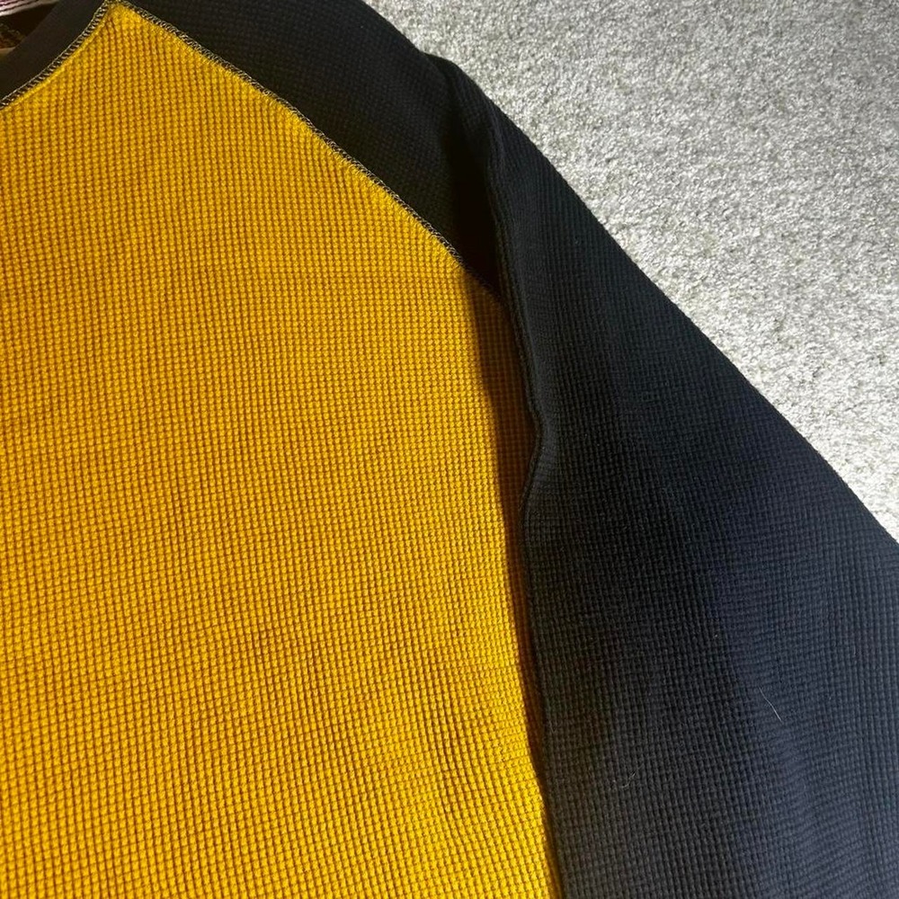 Y2K old navy yellow and navy blue skater long sleeve thermal shirt Size XL - Picture 3 of 5